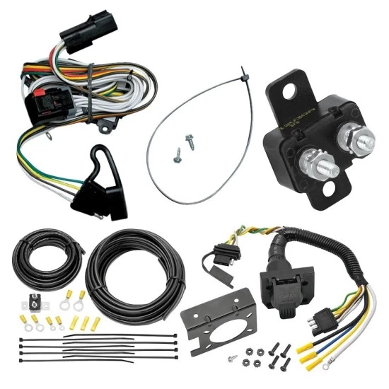 Trailer Hitch 7 Way RV Wiring Kit For 01-03 Chrysler Dodge Town and Country Voyager Caravan Grand Caravan Plug Prong Pin Brake Control Ready