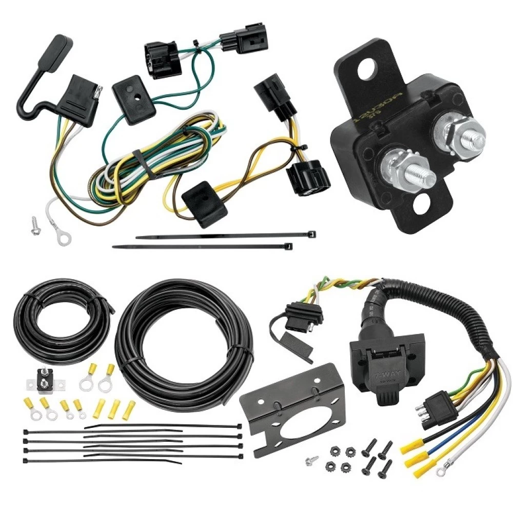 Trailer Hitch 7 Way RV Wiring Kit For 98-06 Jeep Wrangler TJ Plug Prong Pin Brake Control Ready