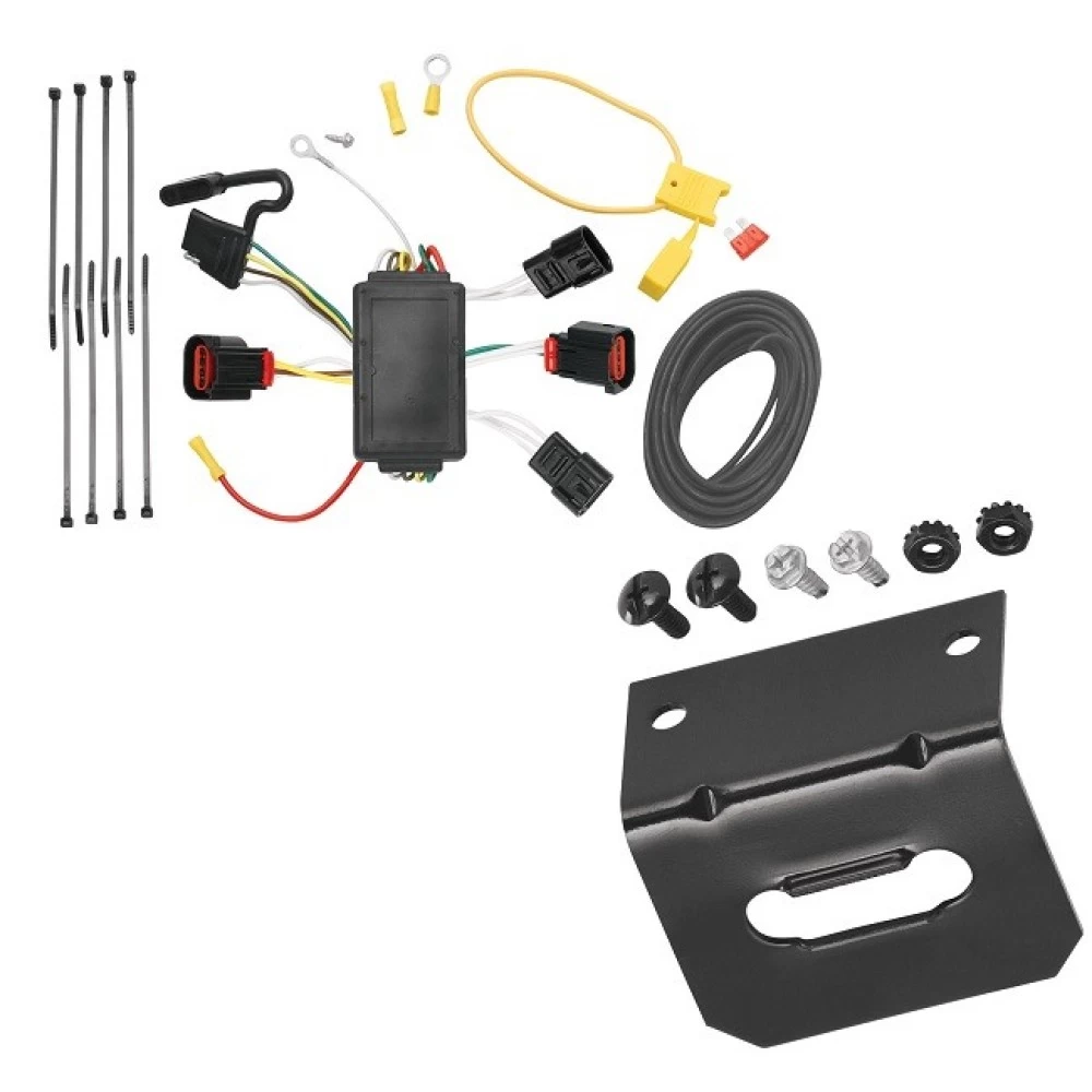 Plug and Play T-One Wiring Harness Connector 4-Flat Mounting Bracket Installation Instructions 118445 118144 Tekonsha Trailer Wiring and Bracket 08-10 Dodge Avenger Plug Play 4-Flat Harness 08 09 10 2008 2009 2010 Trailer Wiring and Bracket For 08-10 Dodge Avenger Plug & Play 4-Flat Harness