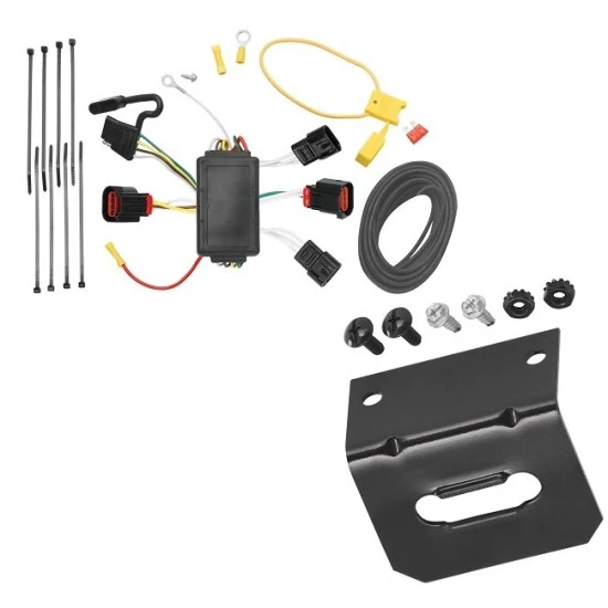 Plug and Play T-One Wiring Harness Connector 4-Flat Mounting Bracket Installation Instructions 118445 118144 Tekonsha Trailer Wiring and Bracket 08-10 Dodge Avenger Plug Play 4-Flat Harness 08 09 10 2008 2009 2010 Trailer Wiring and Bracket For 08-10 Dodge Avenger Plug & Play 4-Flat Harness