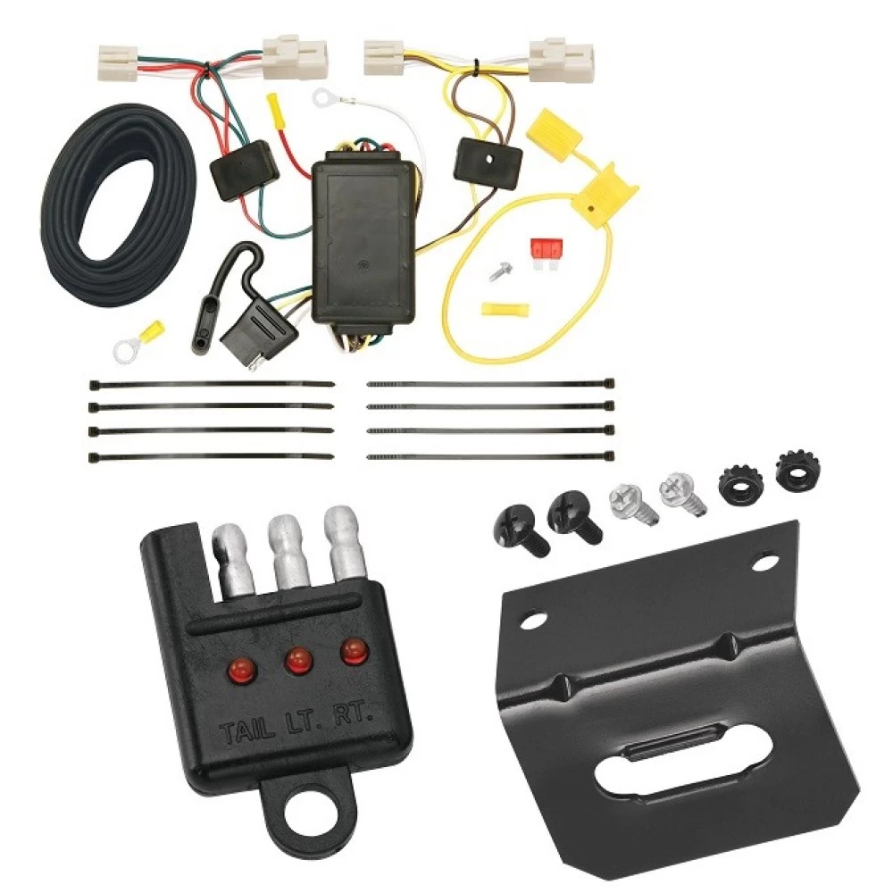 Trailer Wiring and Bracket w/ Light Tester For 09-14 Toyota Matrix 11-15 Scion xB 09-10 Pontiac Vibe Plug & Play 4-Flat Harness