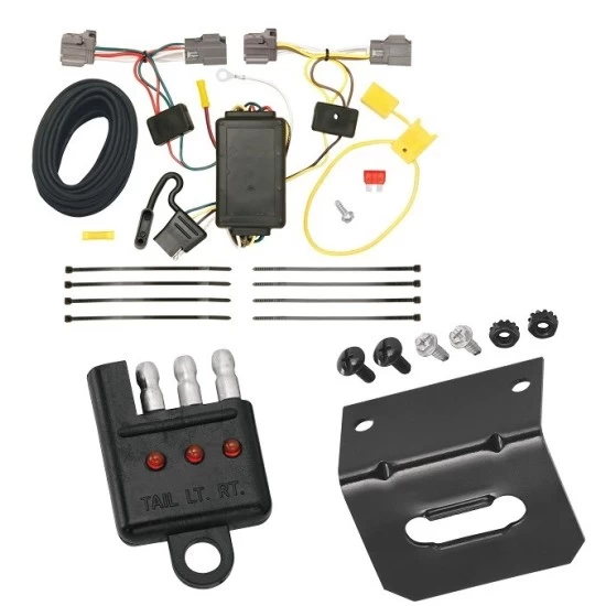 Trailer Wiring and Bracket w/ Light Tester For 01-10 Volvo V70 Plug & Play 4-Flat Harness