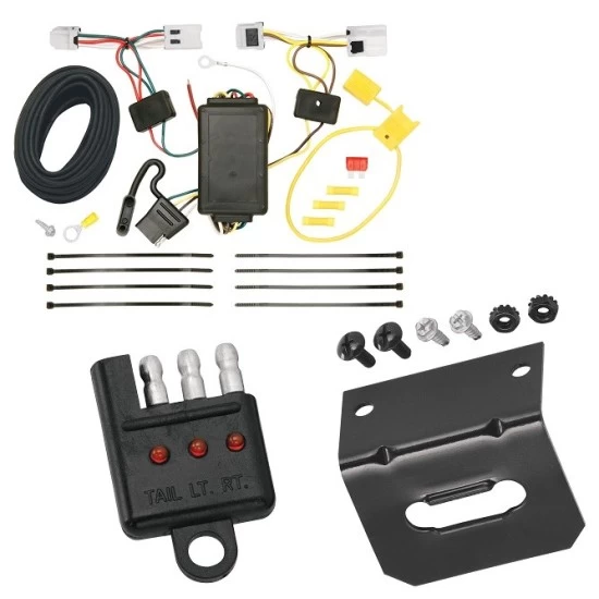 Trailer Wiring and Bracket w/ Light Tester For 07-15 Nissan Altima 07-12 Sentra 09-14 Maxima Plug & Play 4-Flat Harness