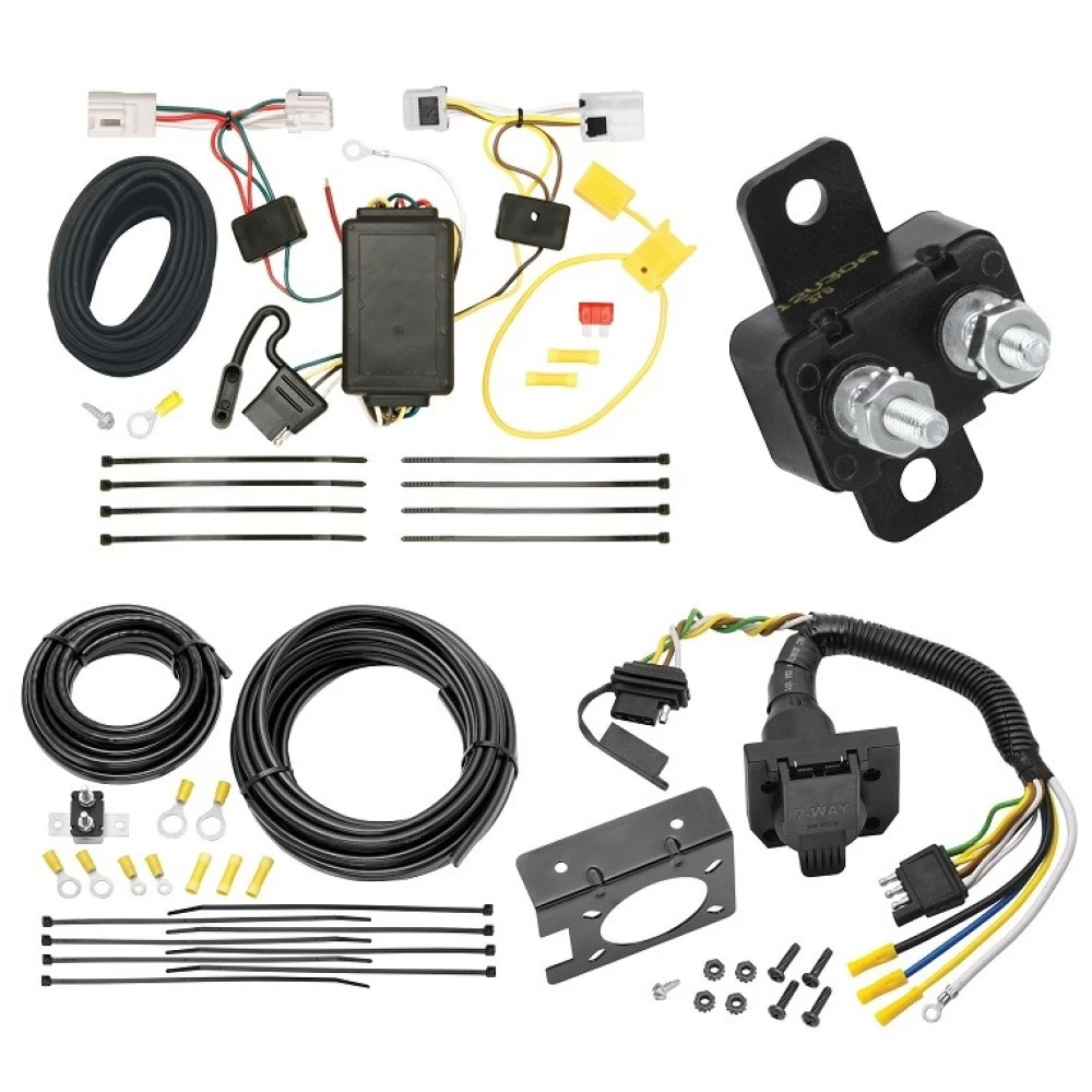 Trailer Hitch 7 Way RV Wiring Kit For 08-20 Nissan Rogue 2014 Select 07-13 INFINITI G35 G37 Plug Prong Pin Brake Control Ready