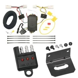 Trailer Wiring and Bracket w/ Light Tester For 10-17 Mitsubishi Lancer 11-19 Outlander Sport 11-12 RVR Plug & Play 4-Flat Harness