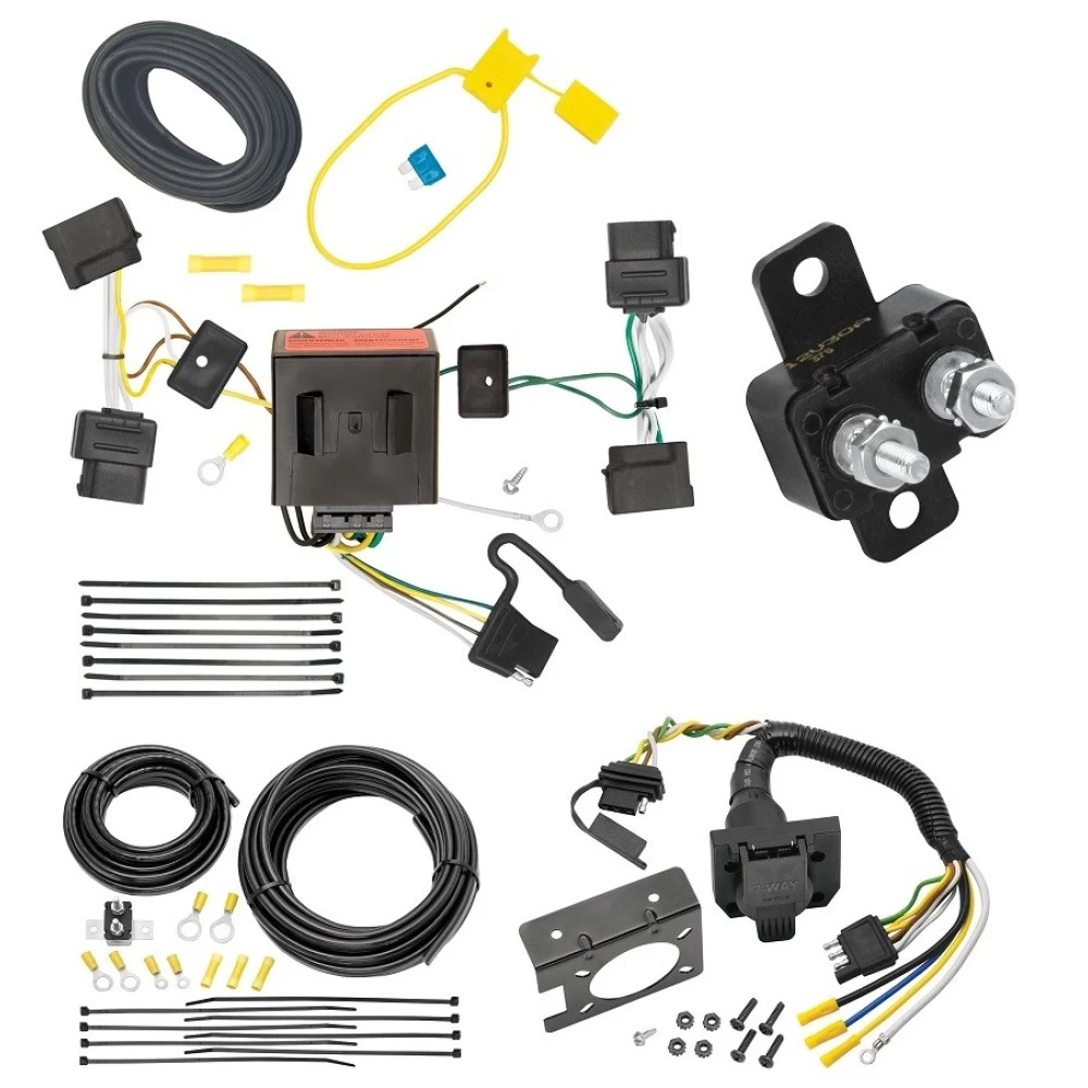 Trailer Hitch 7 Way RV Wiring Kit For 08-12 Ford Escape 07-10 Edge MKX 08-14 E150 E250 E350 05-11 Mariner 08-11 Mazda Tribute Plug Prong Pin Brake Control Ready