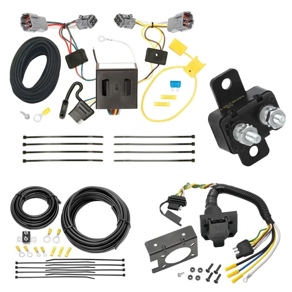 Trailer Hitch 7 Way RV Wiring Kit For 13-18 Hyundai Santa Fe Sport w/o OEM Connector Plug Prong Pin Brake Control Ready