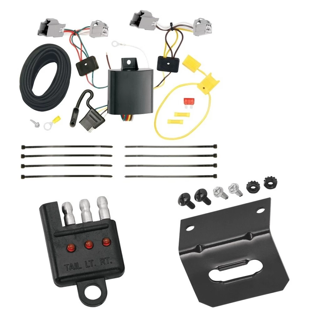 Trailer Wiring and Bracket w/ Light Tester For 20-25 Ford Explorer 10-19 Taurus Plug & Play 4-Flat Harness