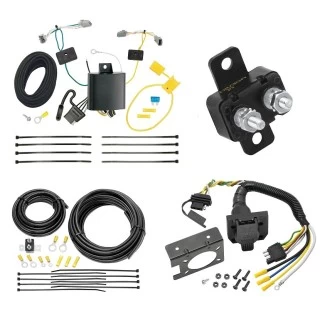 Trailer Hitch 7 Way RV Wiring Kit For 16-25 Chevy Malibu New Body Except Premier 7 Way RV Trailer Wiring Plug Prong Pin Brake Control Ready