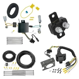 Trailer Hitch 7 Way RV Wiring Kit For 17-20 Chrysler Pacifica LX Touring 22-23 Grand Caravan 20-25 Voyager Plug Prong Pin Brake Control Ready