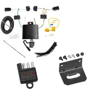 Trailer Wiring and Bracket w/ Light Tester For 18-25 Alfa Romeo Stelvio Plug & Play 4-Flat Harness
