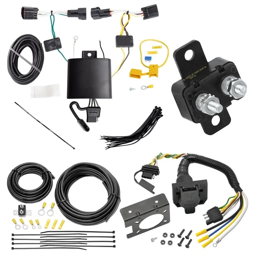 Trailer Hitch 7 Way RV Wiring Kit For 17-21 Jaguar F-Pace 18-23 Land Rover Range Rover Velar Plug Prong Pin Brake Control Ready