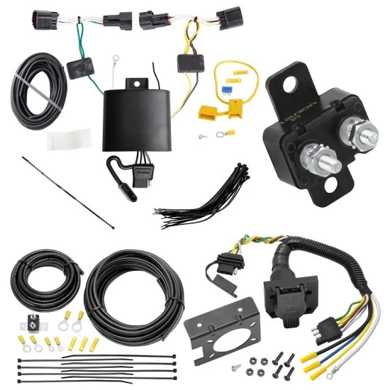 Trailer Hitch 7 Way RV Wiring Kit For 17-21 Jaguar F-Pace 18-23 Land Rover Range Rover Velar Plug Prong Pin Brake Control Ready