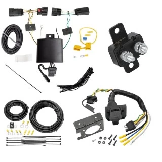Trailer Hitch 7 Way RV Wiring Kit For 18-27 Jeep Wrangler JL 20-27 Gladiator Plug Prong Pin Brake Control Ready