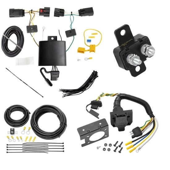Trailer Hitch 7 Way RV Wiring Kit For 18-27 Jeep Wrangler JL 20-27 Gladiator Plug Prong Pin Brake Control Ready