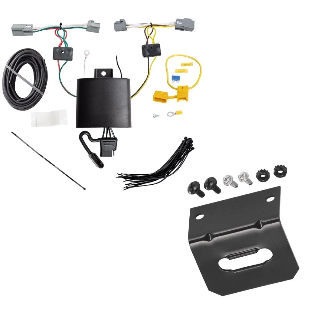 Trailer Wiring and Bracket For 19-26 Volvo XC40 19-24 XC40 Recharge 22-24 C40 Recharge 25-26 EX40 Plug & Play 4-Flat Harness