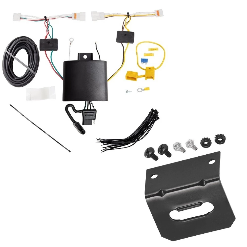 Trailer Wiring and Bracket For 18-23 KIA Rio Sedan Plug & Play 4-Flat Harness