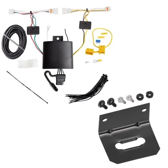 Trailer Wiring and Bracket For 18-23 KIA Rio Sedan Plug & Play 4-Flat Harness