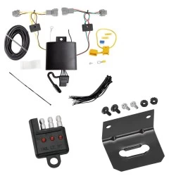 Trailer Wiring and Bracket w/ Light Tester 18-25 Nissan Kicks Plug & Play 4-Flat Harness