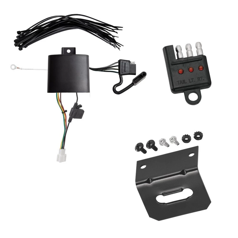 Trailer Wiring and Bracket w/ Light Tester 19-26 Acura RDX w/ +12V Power Provision Plug & Play 4-Flat Harness