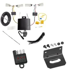 Trailer Wiring and Bracket w/ Light Tester For 19-24 Ford Edge SE SEL Plug & Play 4-Flat Harness