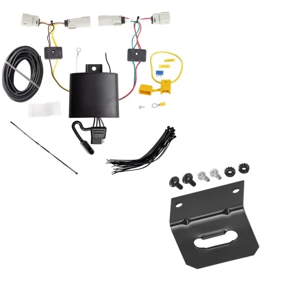 Trailer Wiring and Bracket For 19-24 Ford Edge SE SEL Plug & Play 4-Flat Harness