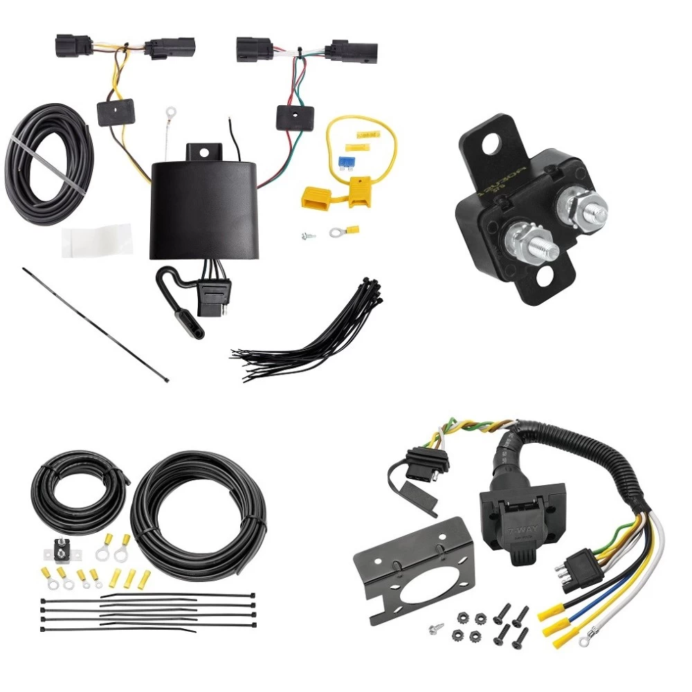 Trailer Hitch 7 Way RV Wiring Kit For 19-24 Ford Edge Titanium ST Plug Prong Pin Brake Control Ready