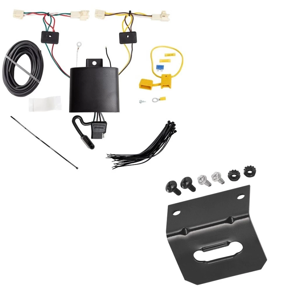 Trailer Wiring and Bracket For 20-25 Toyota Corolla Sedan Plug & Play 4-Flat Harness