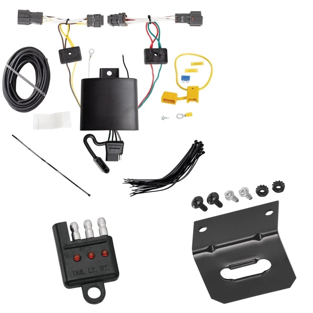 Trailer Wiring and Bracket w/ Light Tester For 20-25 KIA Soul w/o LED Taillights Plug & Play 4-Flat Harness
