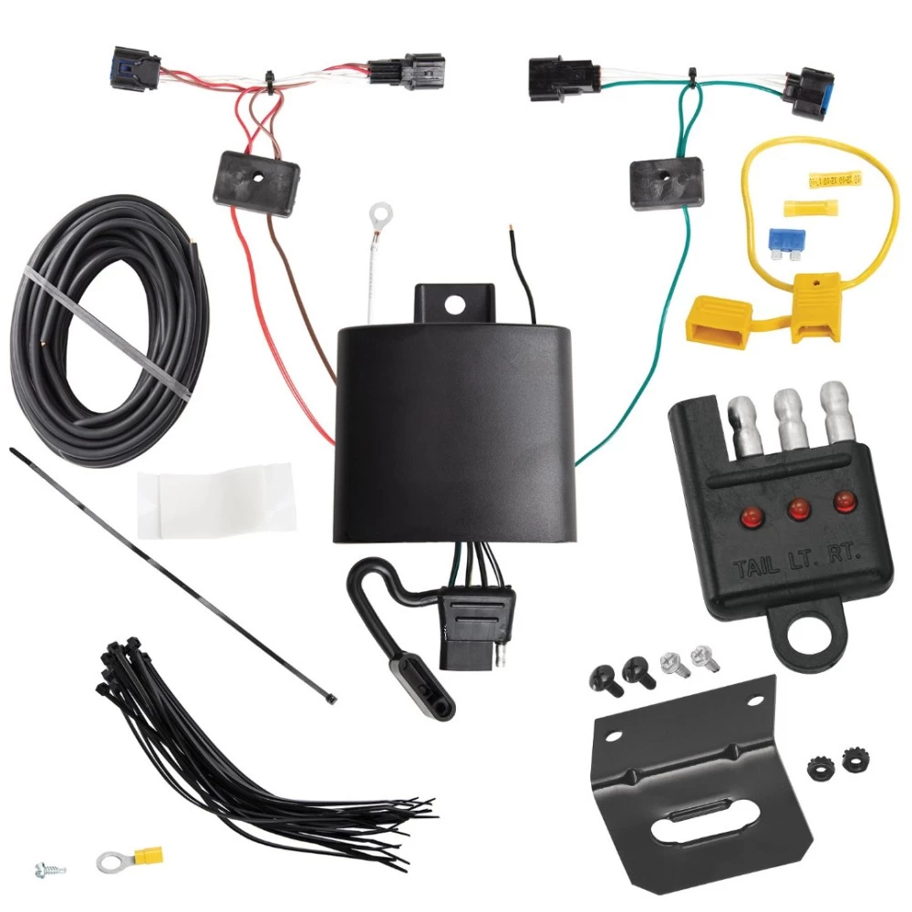 Trailer Wiring Harness Kit and Bracket w/ Light Tester For 19-24 KIA Forte