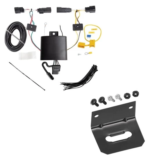 Trailer Wiring and Bracket For 20-22 Ford Escape Plug & Play 4-Flat Harness