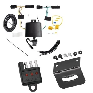 Trailer Wiring and Bracket w/ Light Tester For 21-27 Jeep Grand Cherokee L 23-27 Grand Cherokee 2022 WL New Body Plug & Play 4-Flat Harness