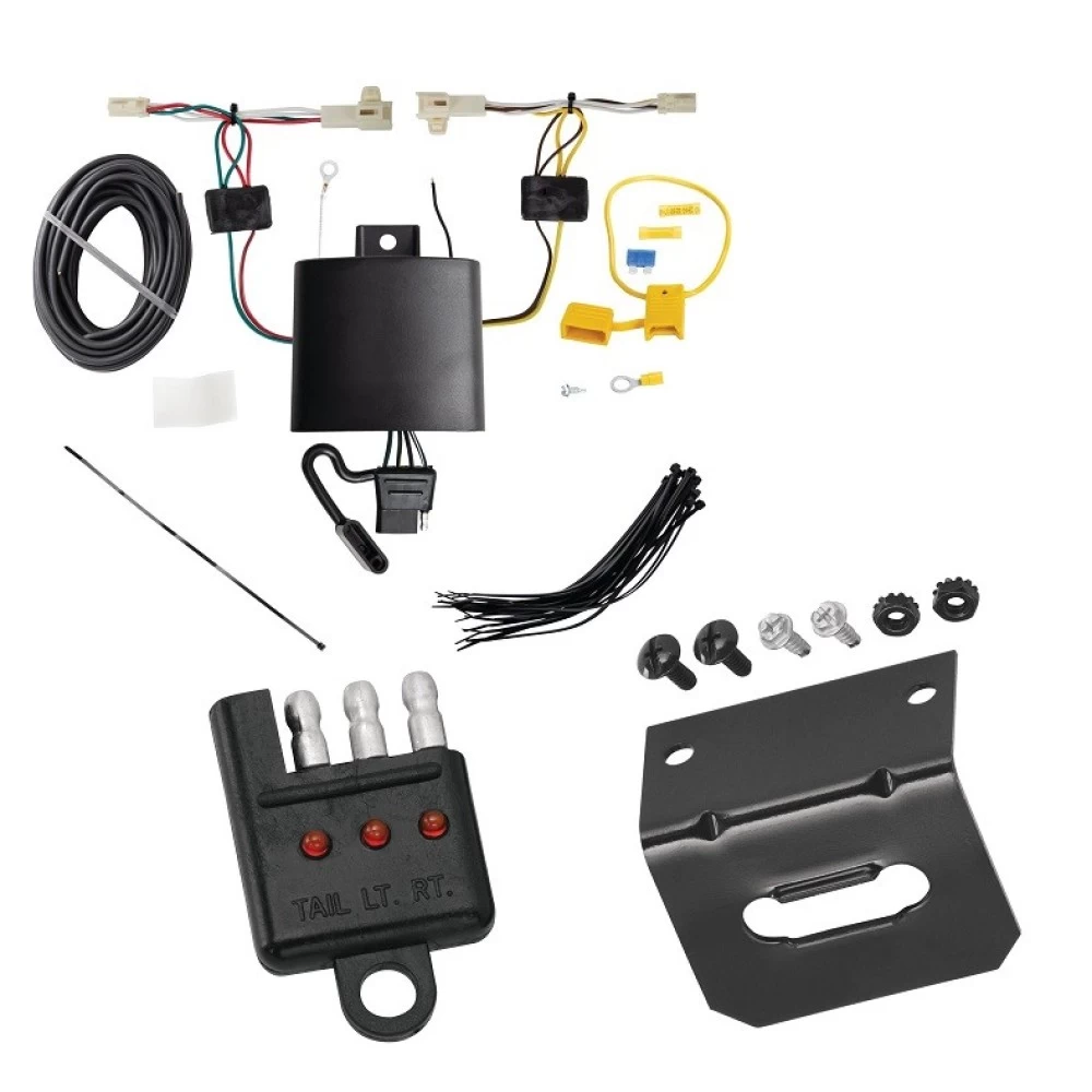 Trailer Wiring and Bracket w/ Light Tester For 22-27 Mitsubishi Outlander Plug & Play 4-Flat Harness