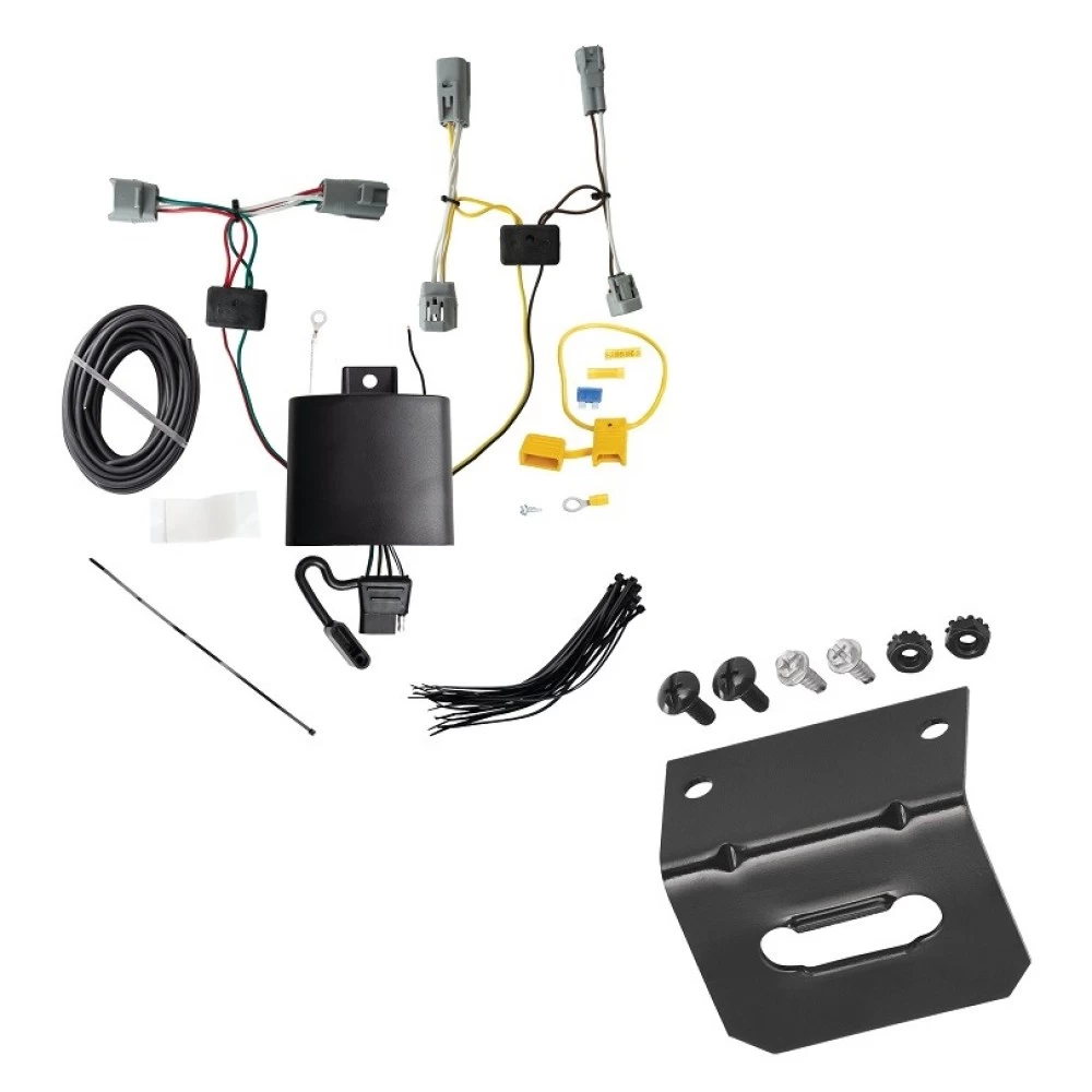 Trailer Wiring and Bracket For 22-25 Toyota Corolla Cross w/o LED Taillights Plug & Play 4-Flat Harness