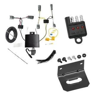 Trailer Wiring and Bracket w/ Light Tester For 22-25 Toyota Corolla Cross w/o LED Taillights Plug & Play 4-Flat Harness