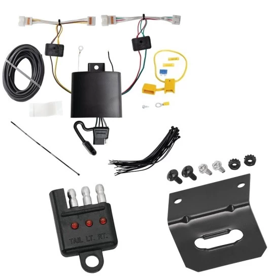 Trailer Wiring and Bracket w/ Light Tester For 21-23 KIA Rio Hatchback Plug & Play 4-Flat Harness