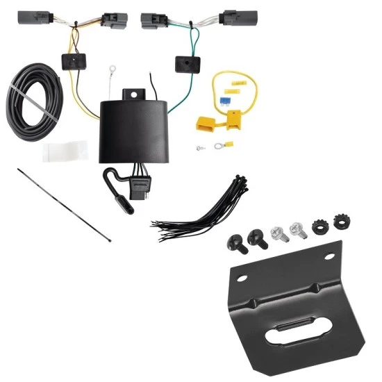 Plug and Play T-One Wiring Harness Connector 4-Flat Mounting Bracket Installation Instructions 118866 118144 Tekonsha Trailer Wiring and Bracket 2022 Maverick Plug Play 4-Flat Harness Trailer Wiring and Bracket For 22-24 Ford Maverick 23-24 Toyota Crown Plug & Play 4-Flat Harness