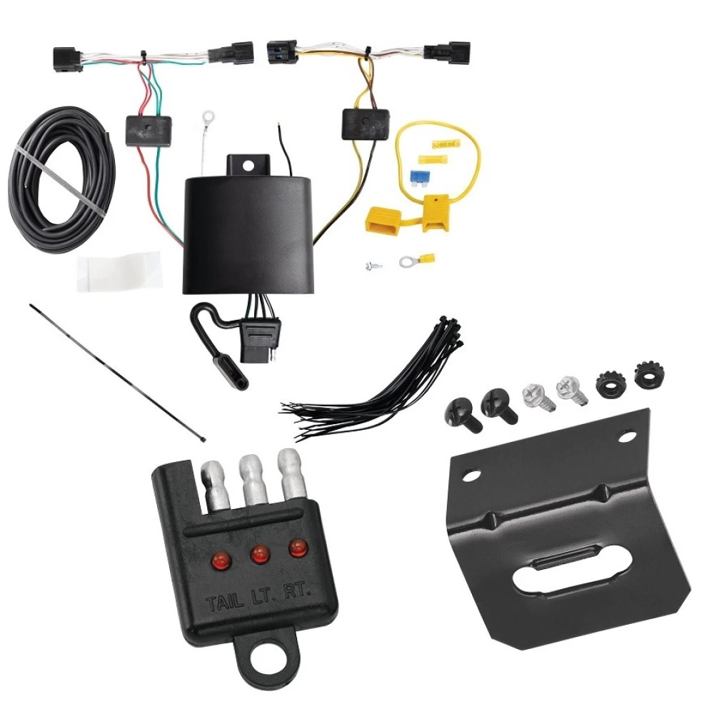 Trailer Wiring and Bracket w/ Light Tester For 23-25 KIA Sportage Plug & Play 4-Flat Harness