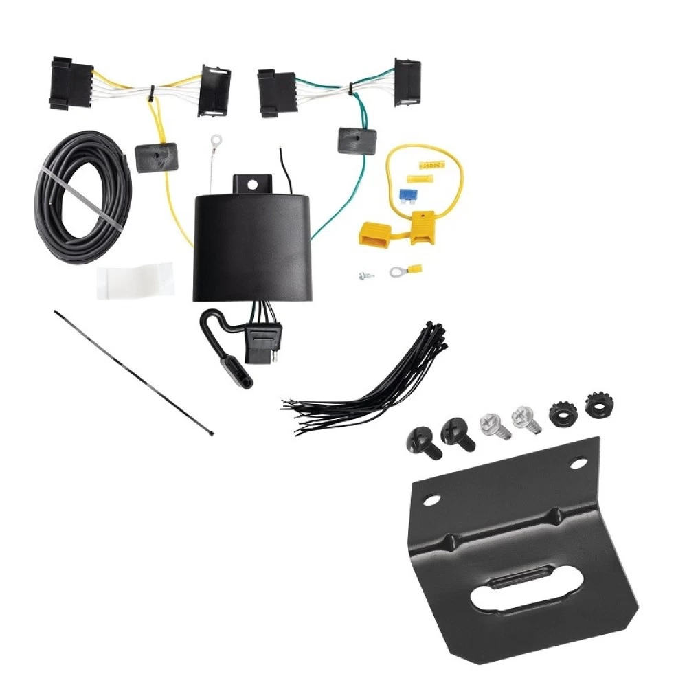 Trailer Wiring and Bracket For 19-22 Freightliner Mercedes-Benz Sprinter 2500 3500 Plug & Play 4-Flat Harness