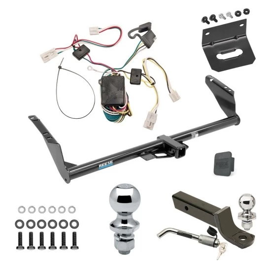 Ultimate Tow Package For 04-10 Toyota Sienna All Models Trailer Hitch w/ Wiring 2" Drop Mount Dual 2" and 1-7/8" Ball Lock Bracket Cover 2" Receiver Reese