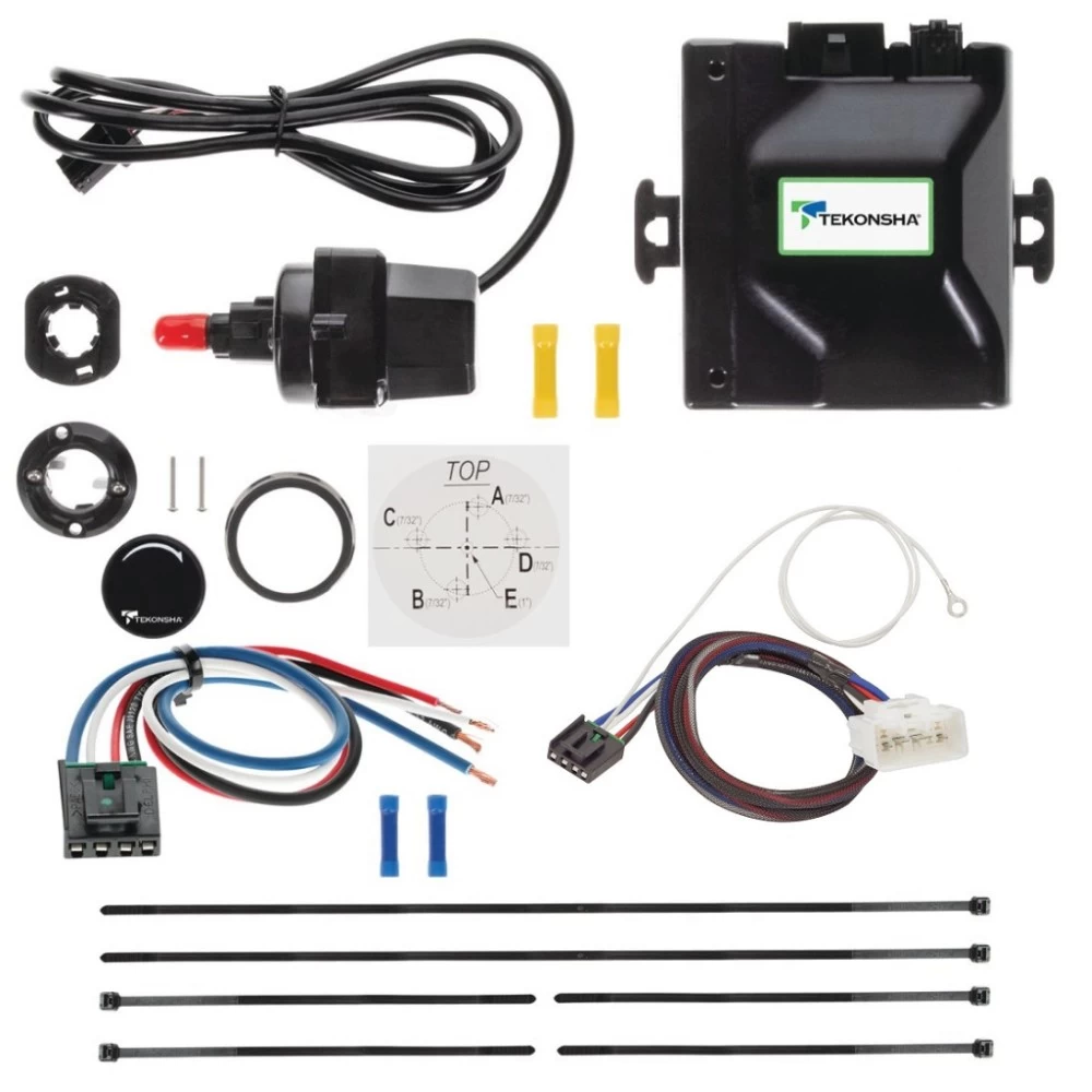 Tekonsha Prodigy iD Trailer Brake Control for 16-23 Toyota Tacoma 15-17 Tundra w/ Plug Play Wiring Adapter Bluetooth Edge App Proportional Module Box Controller