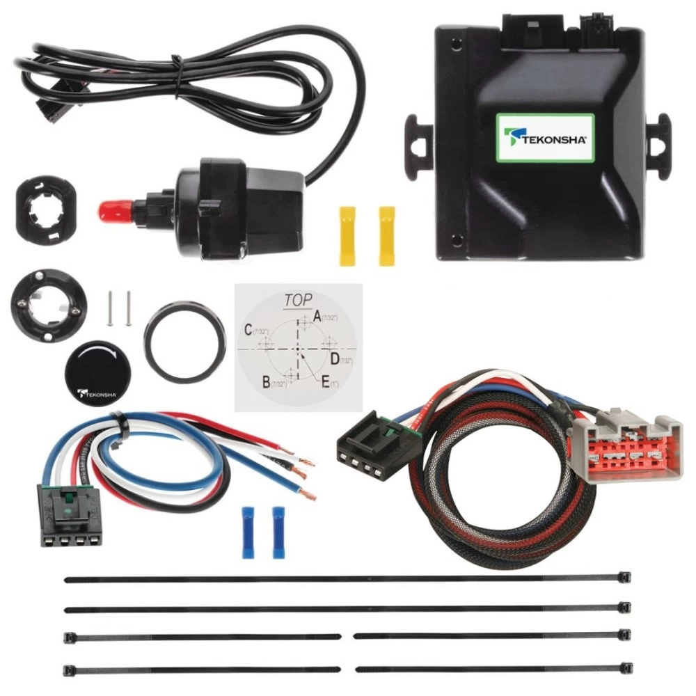 Tekonsha Prodigy iD Trailer Brake Control for 17-25 Ford F-350 450 550 Super Duty w/ Plug Play Wiring Adapter Bluetooth Edge App Proportional Module Box Controller