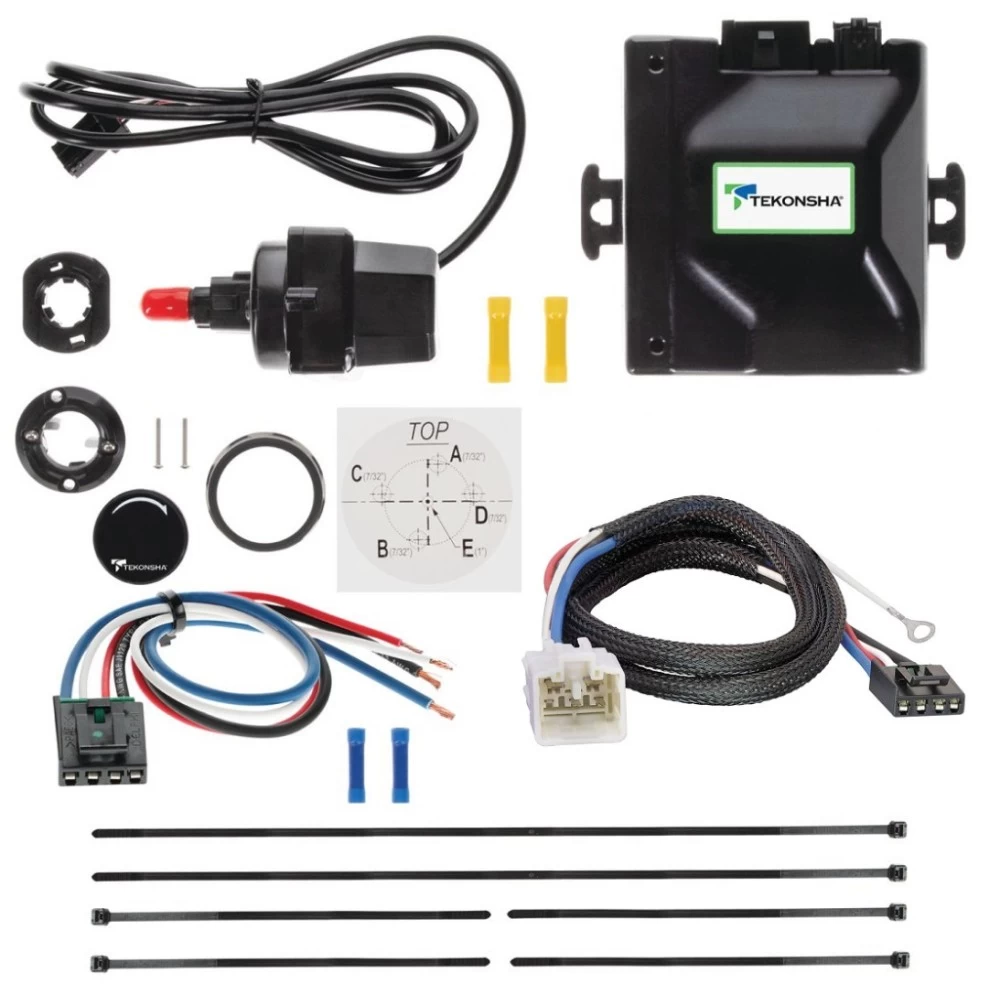Tekonsha Prodigy iD Trailer Brake Control for 14-24 Toyota 4Runner w/ Plug Play Wiring Adapter Bluetooth Edge App Proportional Module Box Controller