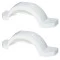 Set of 2 White Fulton Single Axle Trailer Fenders 13" Wheels Triple Step 40" Long Boat Utility Sale Replacement