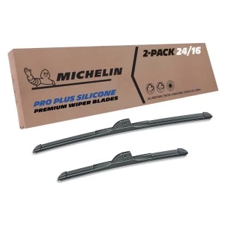2014, 2015, 2016, 2017, 2018, 2019, 2020, 2021, 2022, 2023, Mitsubishi, Mirage, Windshield, Wiper, Blades, 2, Pack, Michelin, Pro, Plus, Silicone, 24, &, 16, in Fits 2014-2023 Mitsubishi Mirage Windshield Wiper Blades Replacement 2 Pack Michelin Pro Plus Silicone 24 & 16 inch Size