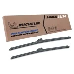 2004, 2005, 2006, 2007, 2008, 2009, 2010, Peugeot, 307, Windshield, Wiper, Blades, 2, Pack, Michelin, Pro, Plus, Silicone, 28, &, 24, inch, Siz Fits 2004-2010 Peugeot 307 Windshield Wiper Blades Replacement 2 Pack Michelin Pro Plus Silicone 28 & 24 inch Size