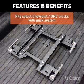 Curt 16023 adapter for Chevy Silverado & GMC Sierra puck system