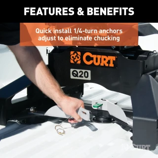 Curt 5th Wheel Base Kit for Nissan Titan XD, fits OE Puck Systems