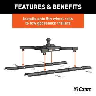 Curt Spyder Gooseneck Trailer Hitch for Silverado, carbide black finish.