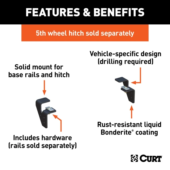 Curt PowerRide 5th Wheel Hitch with 30K capacity on Dodge Ram